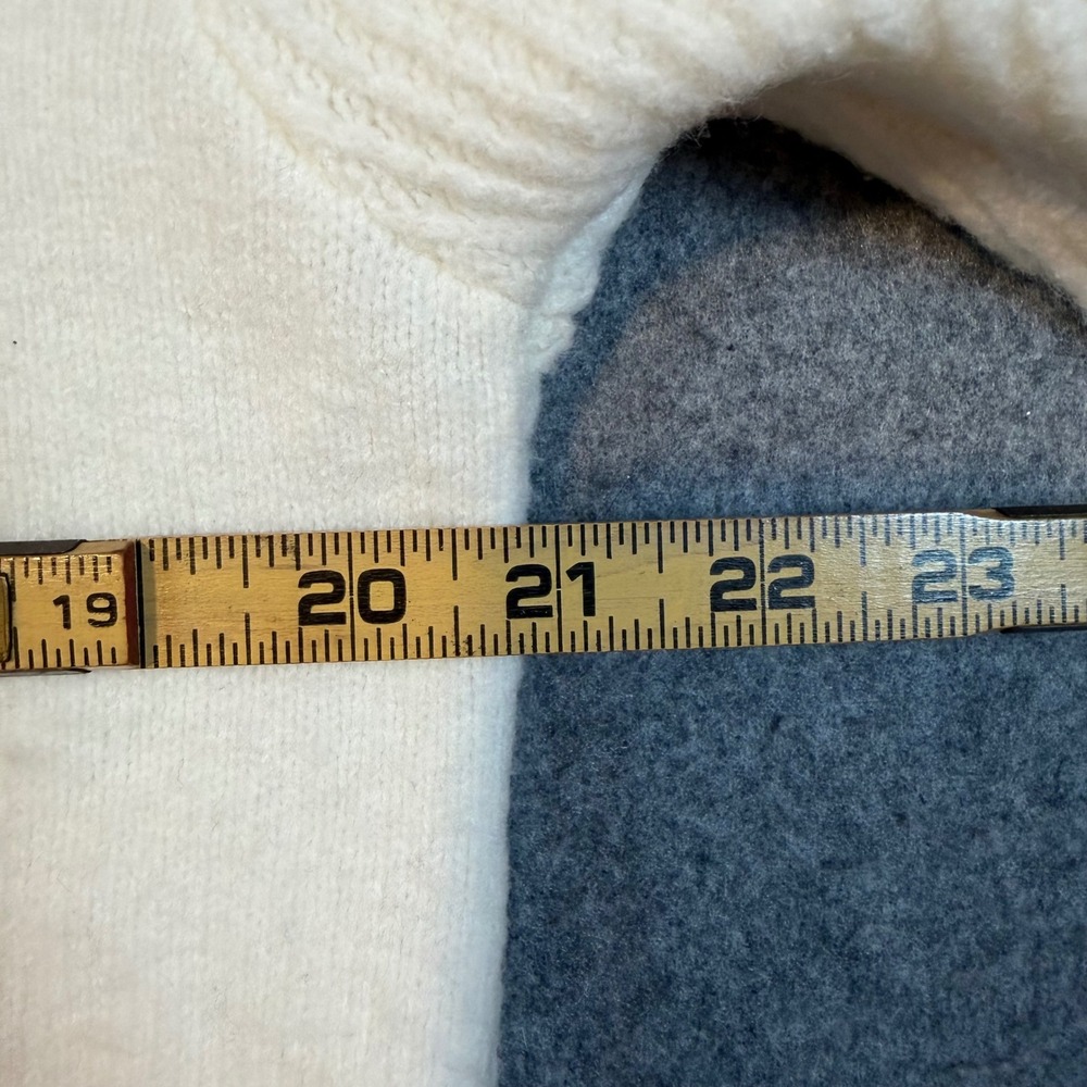Anne Klein Womens White Dove Cable Knit Mock Neck Sweater Wool Blend NWT Size M - Picture 8 of 9